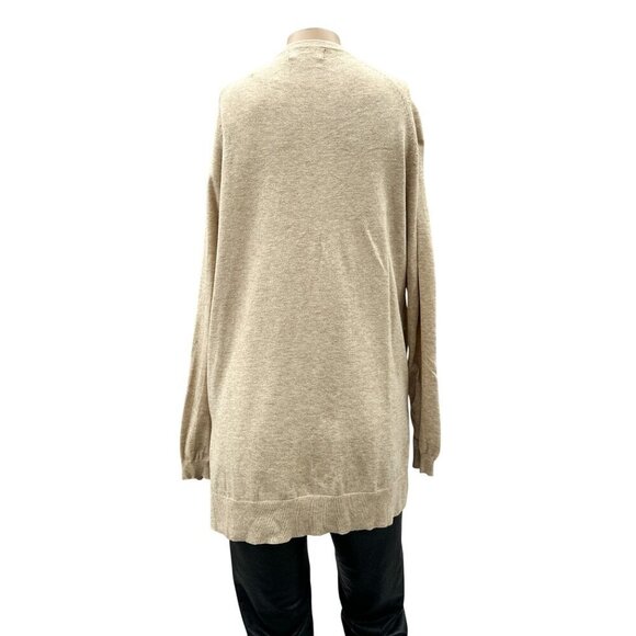 Love Tree Cardigan Sweater Knit Open Front Long Sleeve Lightweight Pockets Tan - Picture 2 of 11